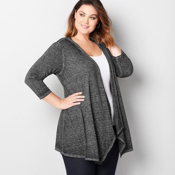Avenue Tops - BURNWASH HOODED CARDIGAN
